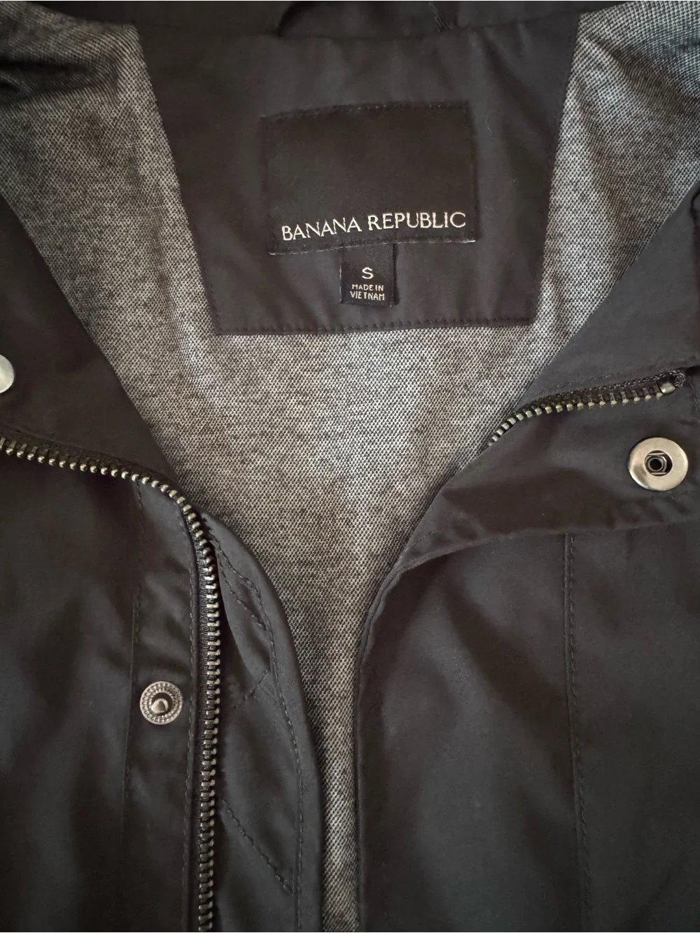 Banana Republic Black Men's Bomber Jacket with Zip Chest Pocket